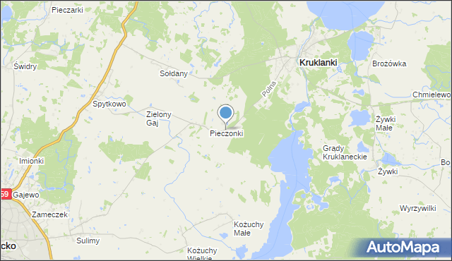 mapa Nowe Sołdany, Nowe Sołdany na mapie Targeo